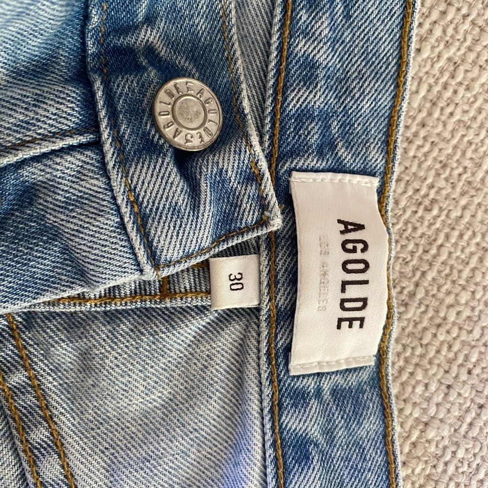 AGOLDE 90s Distressed High Rise Straight Jeans Size 30 - Picture 8 of 8